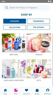 Bath&BodyWorks android App screenshot 1